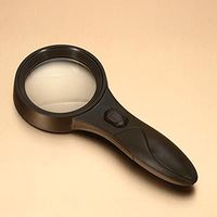 Hmhope 4X Handheld LED Magnifying Glass High Clarity Glass Lenses 83mm Simple Portable for Elder Reading Repair Jewelry Appraisal