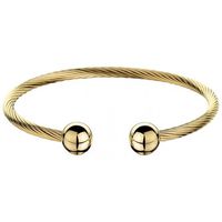 Magnetic Cable Cord Cuff Bracelet Gold