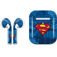 Skinit Decal Audio Skin for Apple AirPods with Wireless Charging Case - Officially Licensed Warner Bros Superman Logo Design
