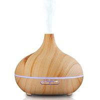 Aroma Essential Oil Diffuser, JoySusie 500ml Wood Grain Ultrasonic Cool Mist Whisper-Quiet Humidifier with Color LED Lights Changing & 4 Timer Settings (Brown)