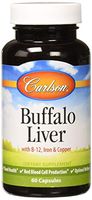 Carlson - Buffalo Liver, with Iron & Copper, Blood Health, Red Blood Cell Production & Optimal Wellness, 60 Capsules
