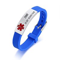 HEABY Medical Alert ID Bracelet Laser Engraved DO NOT RESUSCITATE Adjustable Wristband for Men Women Emergency First Aid