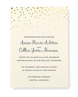 Gartner Studios Gold Foil Dots Print at Home Wedding Invitation Kit, Includes Response Cards, Ivory, 5" x 7" and 3.5" x 5", Set of 50