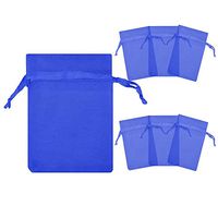 RakrisaSupplies 250Pcs Royal Blue Organza Bags 4x6" w/Drawstring | Accurate Sizing, Reinforced Stitching & Crease Free Sheer Organza Pouches