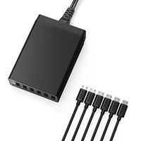 JUNWER Quick Charge 3.0 60W 6-Port USB Wall Charger, PowerPort+ 6 for Galaxy S9/S8/S7/S6/Edge/Plus, Note 5/4 and PowerIQ for iPhone XR/X/8/7/6s/Plus, iPad Pro, LG, Nexus, HTC and More