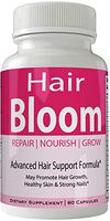 Hair Bloom Hair Growth Pills Skin and Nails Supplement - Advanced Unique Hair Growth Vitamins and Minerals with Biotin - Gluten Free 60 Capsules