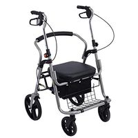 Rolling Walkers Walker Old Man Shopping Cart Can Take A Folding Wheelchair Portable Trolley Household Scooter Gift Can Bear 100 Kg (Color : Black, Size : 656095-107cm)
