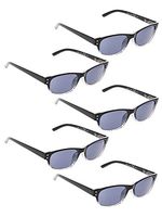 READING GLASSES 5 Pack Vintage Sunshine Readers (Grey Lens, 1.75)