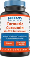 Nova Nutritions Turmeric Curcumin supplement 700 mg 120 Veggie Capsules - 95% - 665mg Standardized Curcuminoids