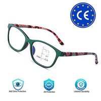 Progressive Multifocal Blue Light Blocking Reading Glasses for Women Men Anti Blue Light Multifocus Computer Readers Eyeglasses with Spring Hinge- 3.0X Green