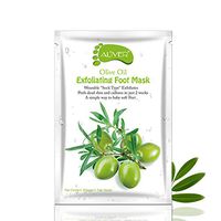 Foot Peel Mask Exfoliant for Soft Feet Natural Olives Papaya Extract Formula Dry Dead Skin Treatment Repair Rough Heels Painless Callus Remover Sock Booties Get Silky Soft Feet (Olives)