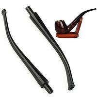 2Pcs 136mm Long Ebonite vulcanizates mouthpieces Stem for Tobacco Smoking Pipe