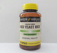 MASON NATURAL - Special - RED YEAST RICE 600MG CAPS 120 per bottle (SINGLE BOTTLE)