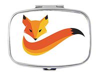 BeeGogo - Fox Custom Silver Stylish, Slim Design Pill Box Holder，Rectangle Medicine Vitamin Organizer Pill case