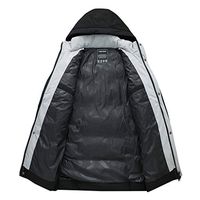 Alvinm Men's Jacket Medium and Long Thicker Cap Cotton Coat Outwear Black