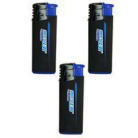 Turbo Blue Refillable Jet Flame Lighter - Powerful Windproof Flame (3-Pack)