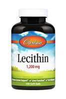 Carlson - Lecithin, Non-GMO, 1200 mg, Nervous System & Liver Function, Unbleached Soy Lecithin, 100 Softgels
