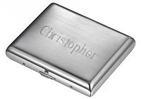 Personalized Brushed Metal Standard Size Cigarette Case with Free Engraving