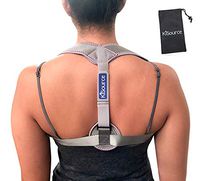 Back Posture Corrector for Men & Women | Comfortable & Discrete (Grey) Back Brace Provides Neck & Back Pain Relief | Improves & Straightens Posture