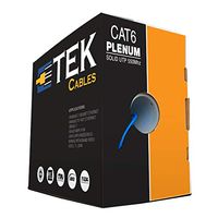 Cat6 Plenum CMP 1000FT 550Mhz 10Gigabit Network Ethernet Solid Cable Blue, EIA TIA ETL, Fluke Tested 330FT,