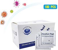 Alcohol Prep Pads Sterile, Disposable Wet Wipes Antiseptic Sanitizer Pads, Hand Moist Wipes Cleanser for Skin Nail, Computer, Mobile Phone, Digital Camera, Notebook (1 Box of 100 Single)