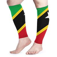 BLongTai St.Kitts and Nevis Large Flag Calf Compression Sleeve Men Womens Running Leg Sleeve for Shin Splint Muscle Pain Relief (1 Pair)