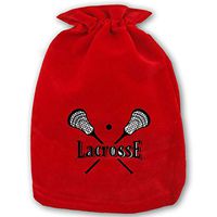 Christmas Drawstring Gift Bags Small Lacrosse Stick Drawing Xmas Bag Mini Reusable Bags Bulk for Kids,Holiday Party Candy Favors