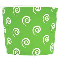 Green Paper Ice Cream Cups - 16 oz Swirls And Twirls Disposable Bowls - Comes in Many Colors - Frozen Dessert Supplies - 1,000 Count