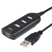 Laptone 4 Port Mini USB 2.0 Hub usb extension adapter For Laptop PC High Speed 480Mbps - Black