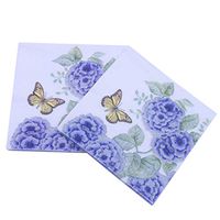 SM SunniMix Decorative Napkins Disposable Paper Party Floral Designs Perfect Anniversaries Birthday Special Occasions Decoration - Purple Butterfly