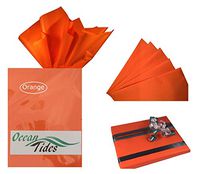 Tissue Paper Gift Wrap Bulk All Colors Wrapping 100 200 300 or 500 Sheets 15 x 20 Assorted Black Blue Fuchsia Gold Green Orange Pink Purple Red Silver White Yellow (Orange, 100 Sheets)
