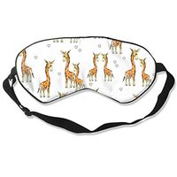 O-X_X-O Giraffes and Hearts Silk Sleep Mask & Blindfold Soft Eye Mask with Adjustable Head Strap Deep Rest Eye Masks for Sleeping Night Eyeshade Eye Cover for Travel Shift Work & Meditation