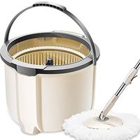 Broom and Dustpan with Long Handle Telescopic Upri Rotating mop - Stainless Steel Lazy mop, Household Absorbent mop