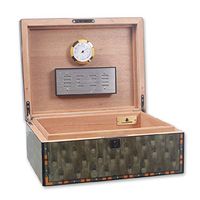 Cigar Humidor Desktop Cigar Humidor Cigar Case Cigar Box Cigar Travel Case Cedar Wood Cigar Humidor with Hygrometer Portable Holds 20-30 Cigars Size: 300240120mm(11.89.44.7in) Wood Lined