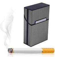COPYLOVE Aluminum Metal Cigar Cigarette Box, Light Aluminum Cigarette Tobacco Holder Aluminum Pocket Box Container (Gray)