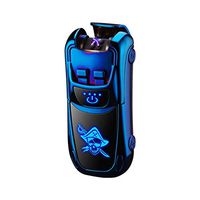 Dual Arc Lighter USB Double Arc Lighters Rechargeable Flameless Windproof Led Screen Fingerprint Sensor Electric Lighter