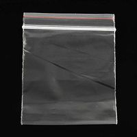 PH PandaHall 500pcs Clear Reclosable Ziplock Bags Red Top Seal Cellophane Zipper Bags for Candy Jewelry Crafts Storage 7x5cm