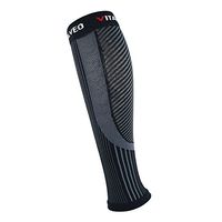 Vital Salveo Recovery Calf Compression Sleeves Made of Innovative Fiber. Fit for Cycling, Running, Travel, Pregnancy, Nurses - Calf Pain Relief-Black with Srtipe-S