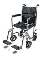 Graham-Field Everest & Jennings Aluminum Transport Wheelchair, Fixed Full Arms & Swingaway Footrests, 17" Seat, Silver Color, 17x16" Seat