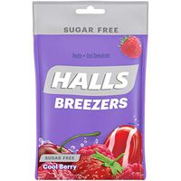 Halls Breezers Cool Berry Sugar Free Throat Drops - 20 Drops (1 Bag of 20 Drops)