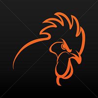 Decal Stickers Rooster Cockerel Gallus Head Tablet Laptop Weatherproof Orange (4 X 3.93 In)