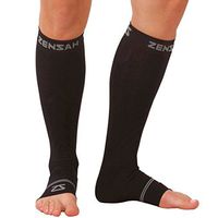 Zensah Ankle/Calf Compression Sleeves, Black, Medium