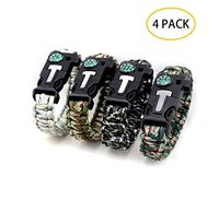 WYYHAA Survival Paracord Bracelet, 5 in 1 Survival Bracelet Kit Fits Men Women Kids for Hiking Camping,Camouflagea