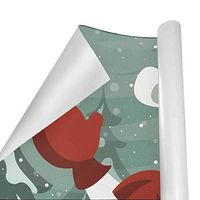 Gift Wrapping Paper Roll Cute Christmas Hat Fox for Birthday,Holiday,Wedding,Baby Shower Gift Wrap - 3Rolls - 58inch x 23inch Per Roll