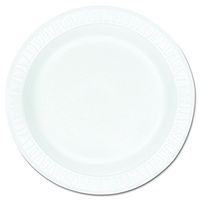 Dart 9PWCR 9 in White Unlaminated Foam Plate (Case of 500)