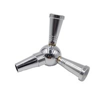 KKDUCK Hookah Hose Adaptor Splitter 1 to 2 Connector Shisha Joint Auto-Seal Smoking Accessories (Silver)