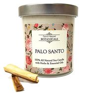 Palo Santo Pure & Natural Soy Candle 8.5 oz 100% All Natural & Non Toxic with Essential Oils & Palo Santo Wood For Purification, Cleansing, Healing & Meditation Wiccan Pagan Hoodoo Magick Spell