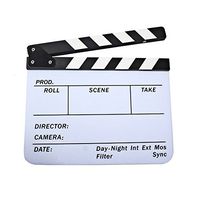 PhotoTrust Acrylic Dry Erase Director's Film Clapboard Cut Action Scene Clapper Board Slate with White/Black Sticks Built-in Magnetic Stripe (9.75 inch x12 inch)