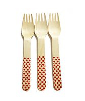 Perfect Stix Polka Dot Forks 158 36 - Red Printed Wooden Forks with Red Polka Dot Pattern, 6" (Pack of 36)