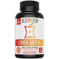 Cider Detox Apple Cider Vinegar Capsules with Ginger, Turmeric & Cayenne, Max Strength Thermogenic Formula for Improved Digestion, Detox, Heart Health